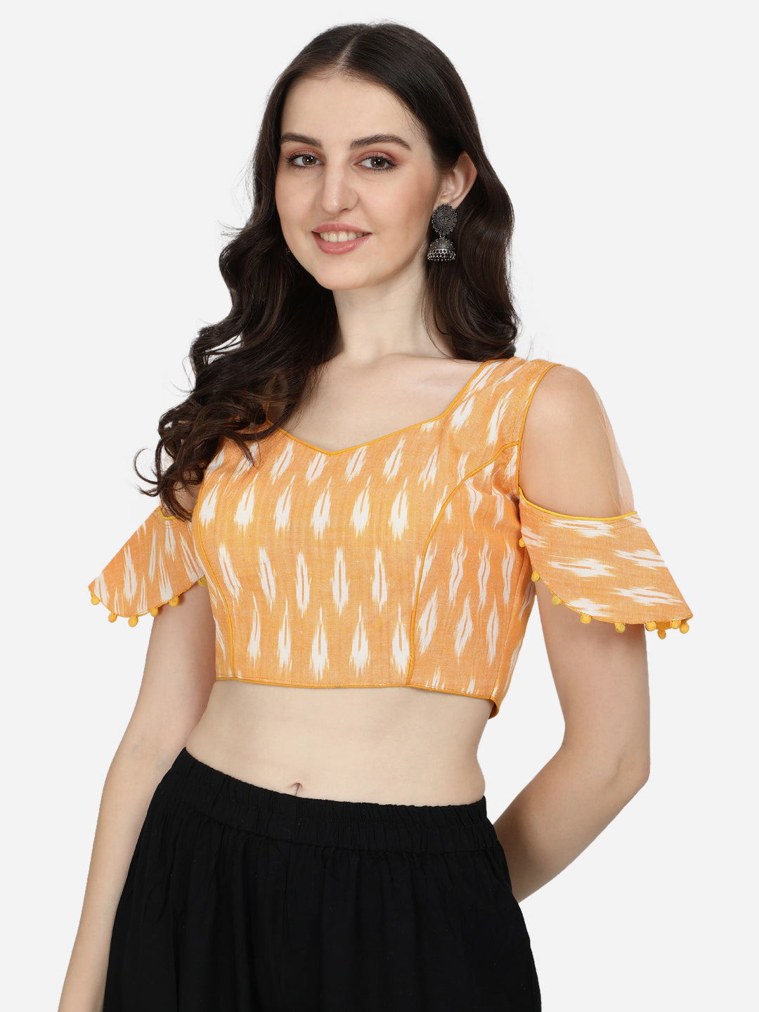 Exclusive Yellow Color Printed Cotton Readymade Blouse