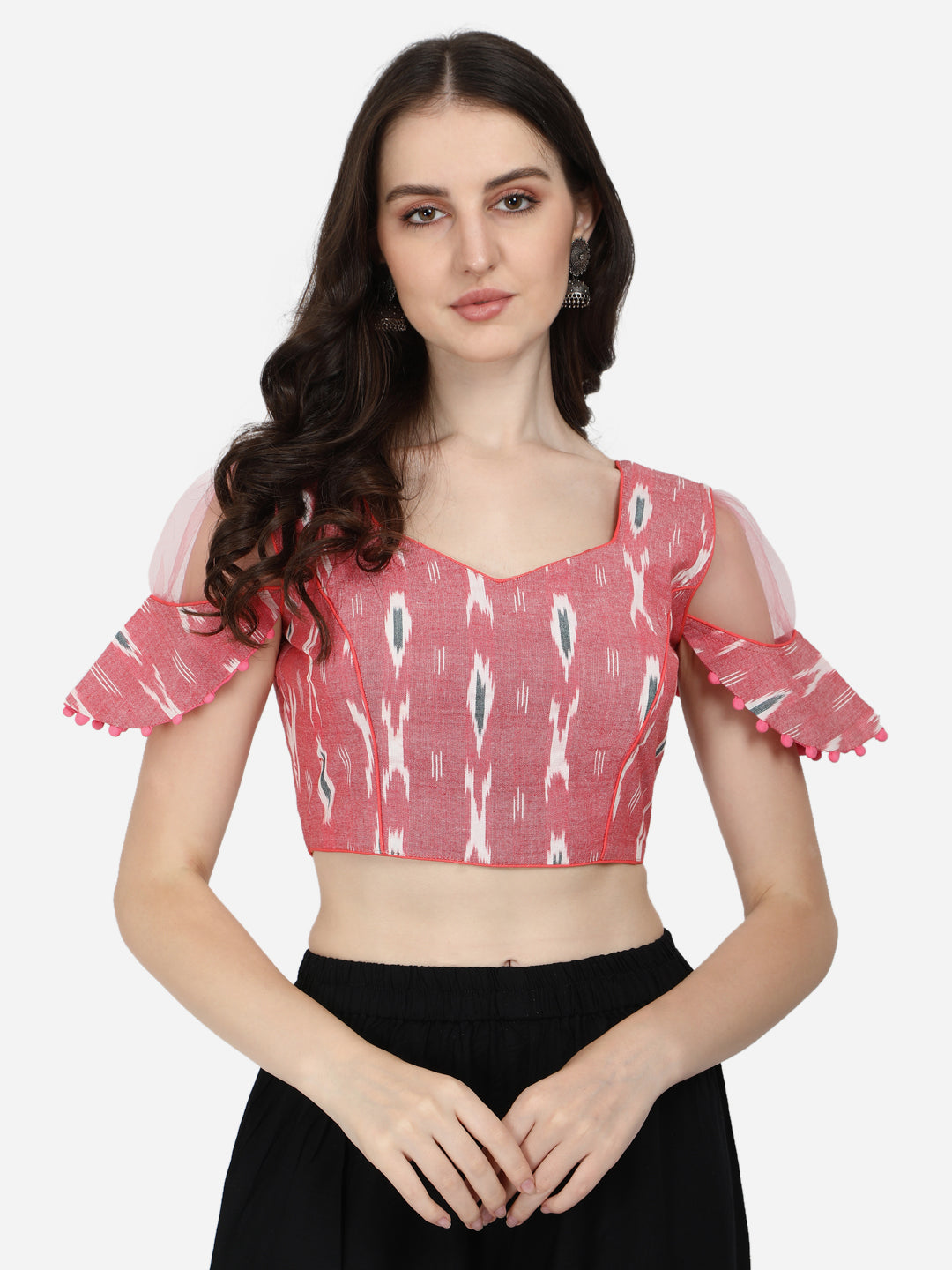 Exclusive Pink Color Printed Cotton Readymade Blouse