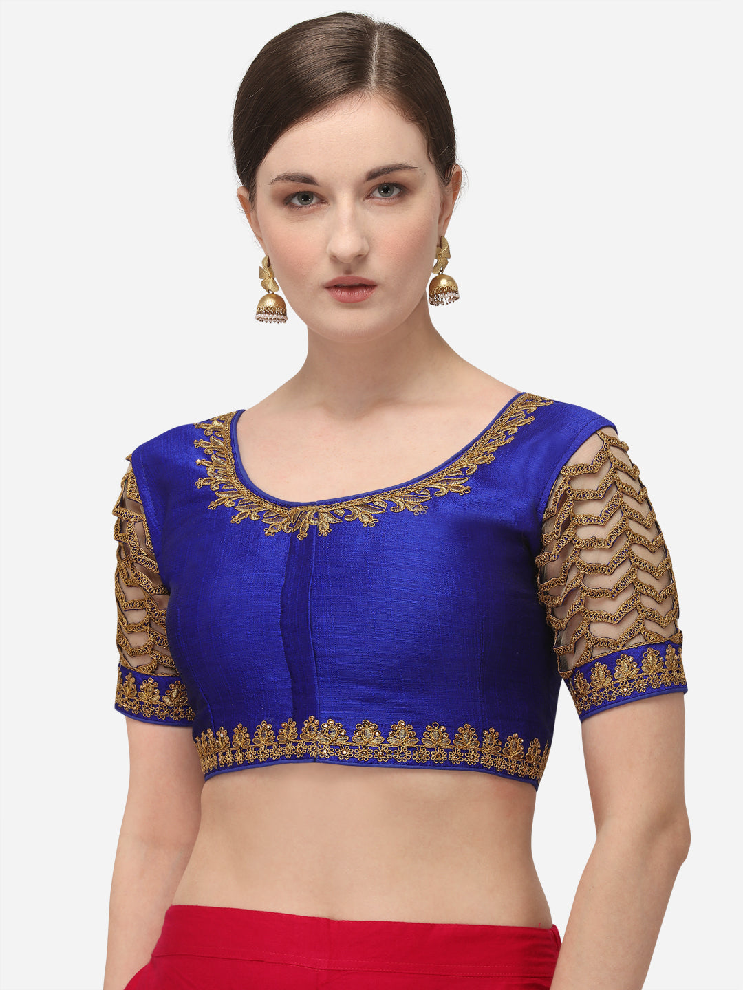 Blue Color Elephent Design Embroidery Work Blouse