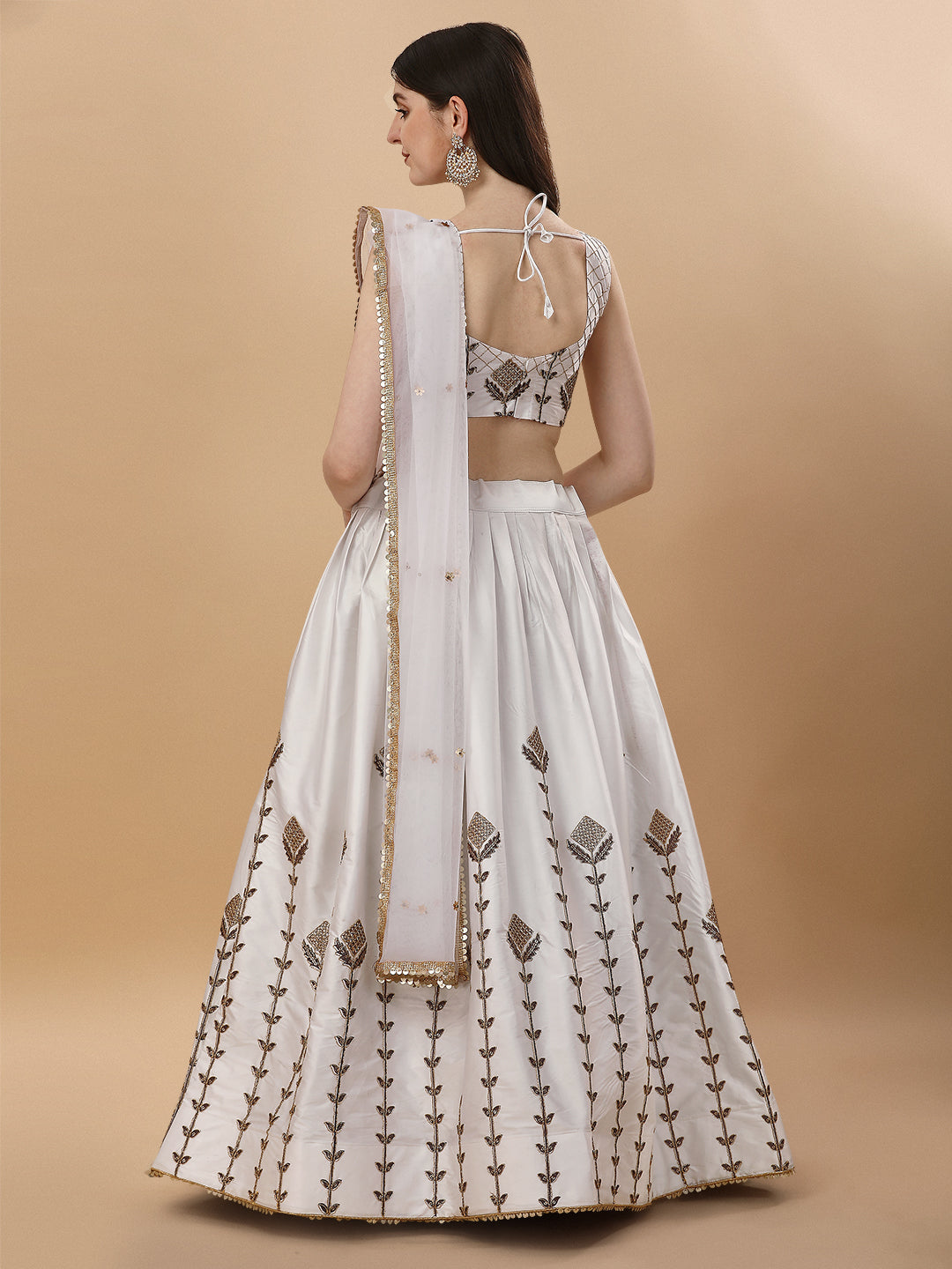 Glimmering White Color Sequence Embroidered Lehenga Choli