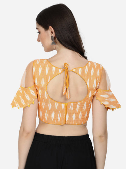 Exclusive Yellow Color Printed Cotton Readymade Blouse