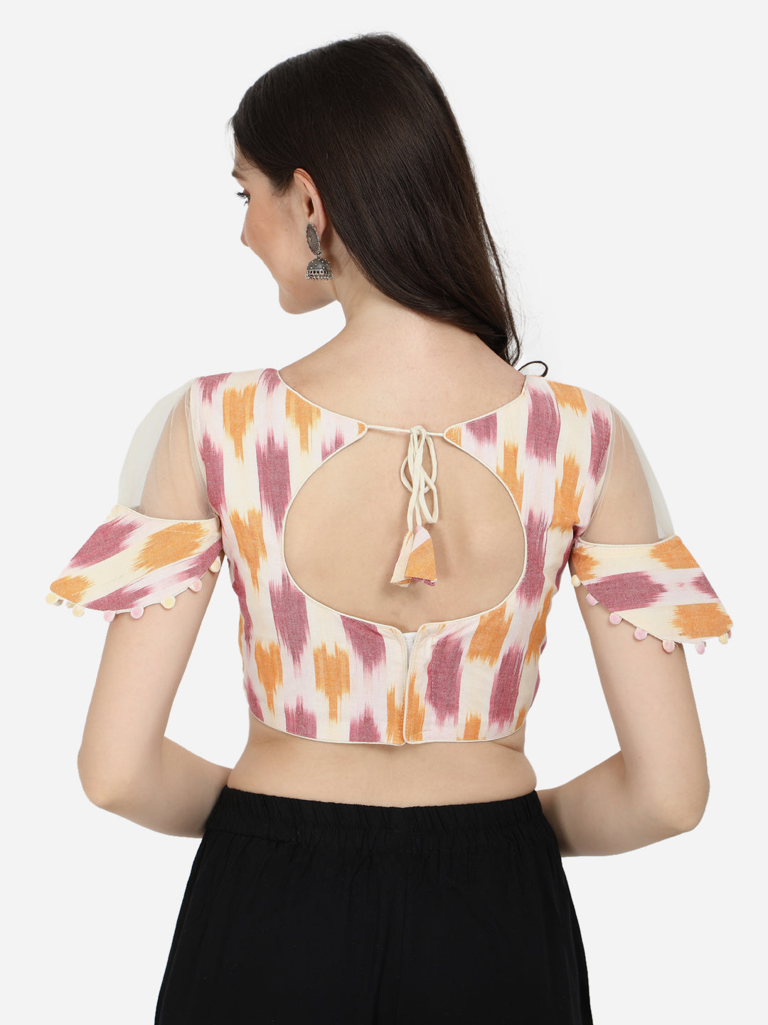 Exclusive Off-White Color Printed Cotton Readymade Blouse