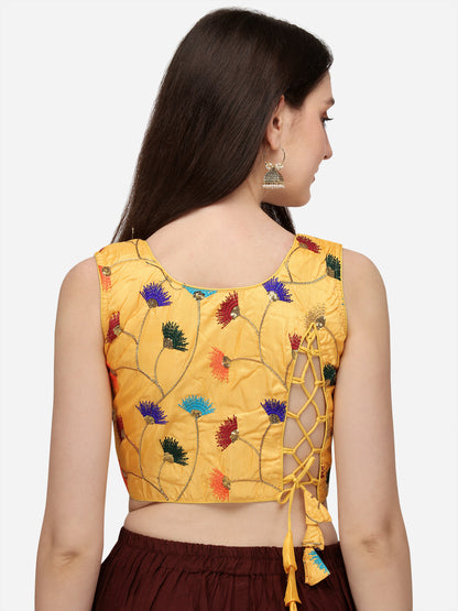 Beautiful Yellow Color Embroidered Sequin Work Blouse