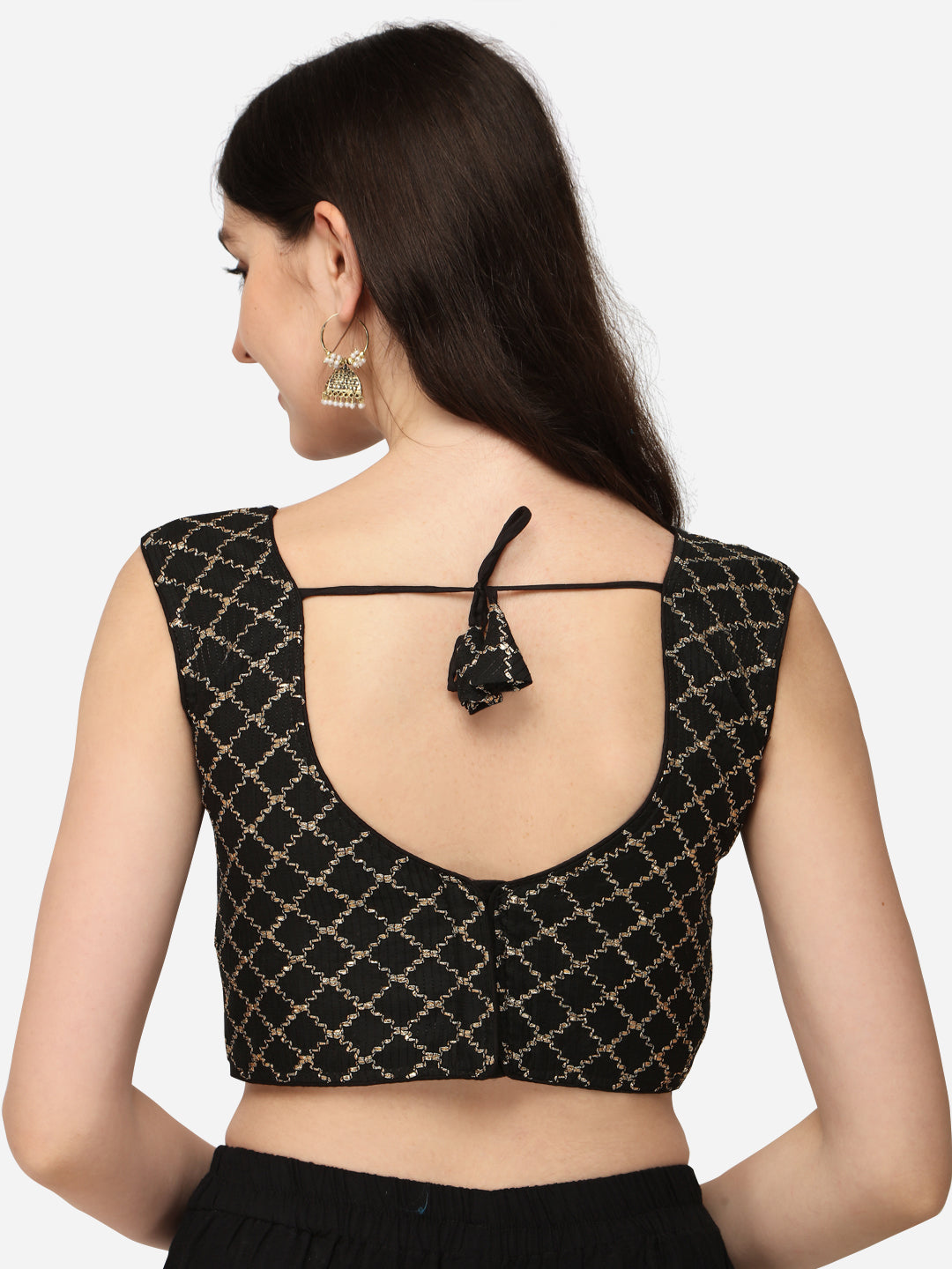 Chanderi Embroidered Work Black Color Blouse