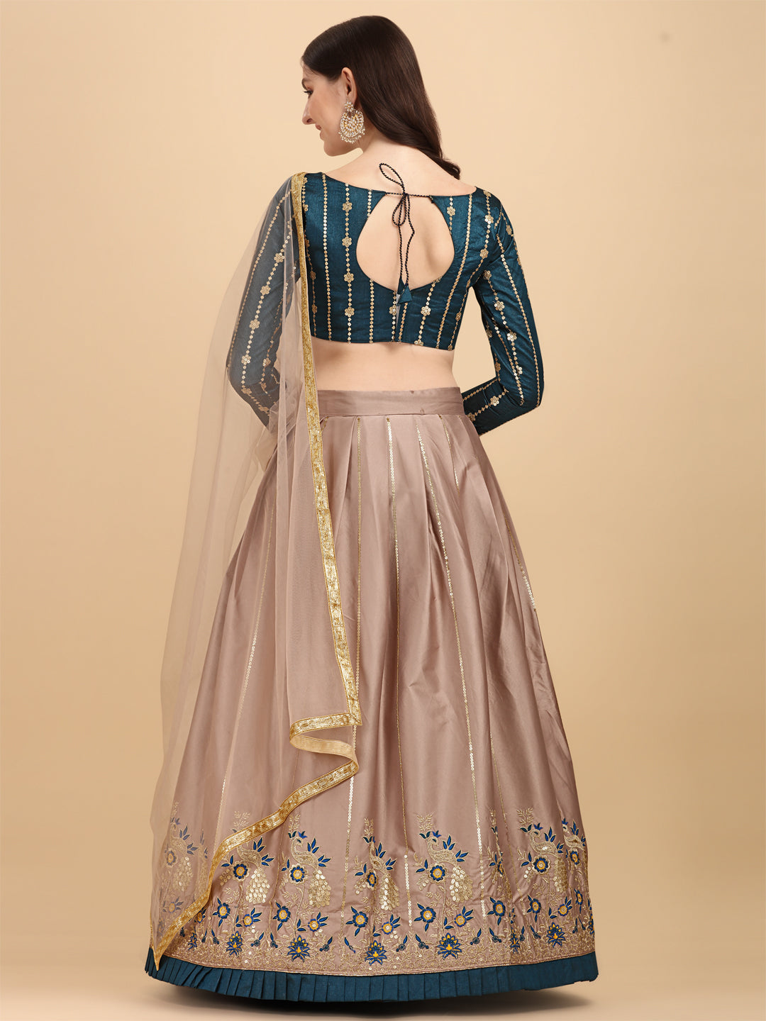 Function Wear Rosy Brown Color Phantom Silk Lehenga Choli