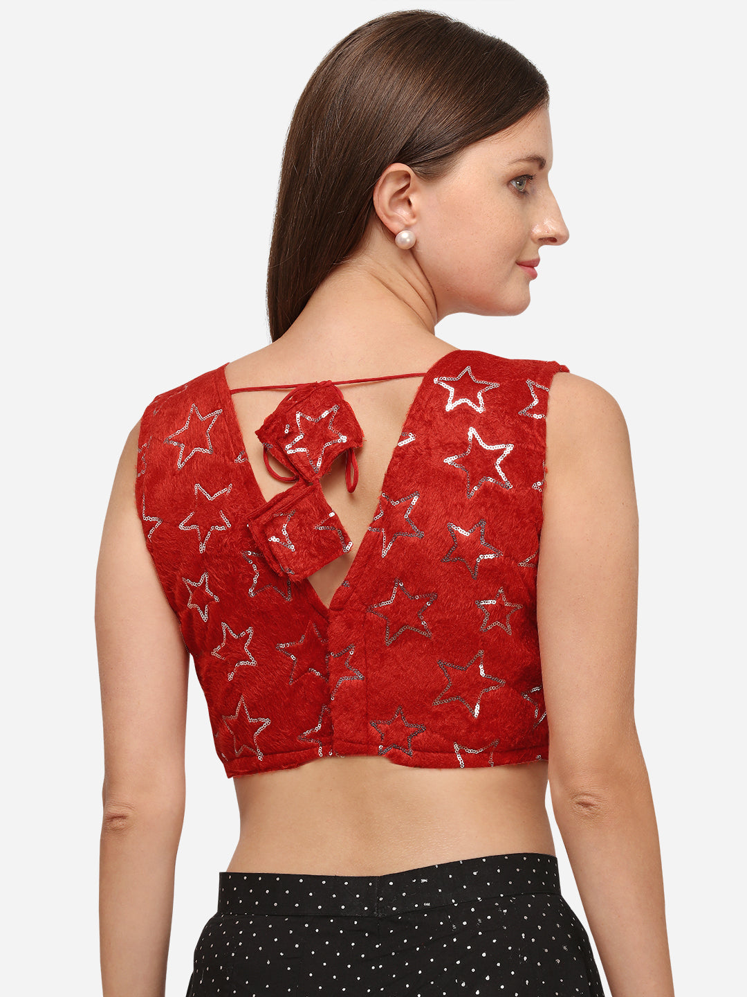 Red Color Sequence Work Designer Blouse