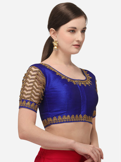 Blue Color Elephent Design Embroidery Work Blouse