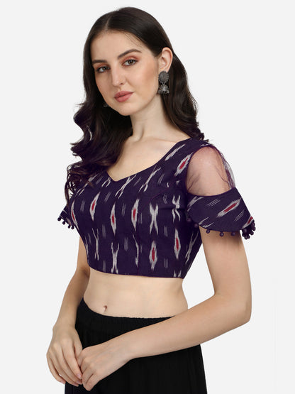 Exclusive Purple Color Printed Cotton Readymade Blouse