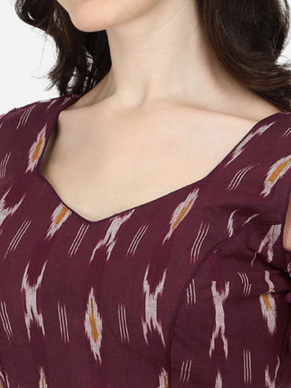 Exclusive Maroon Color Printed Cotton Readymade Blouse