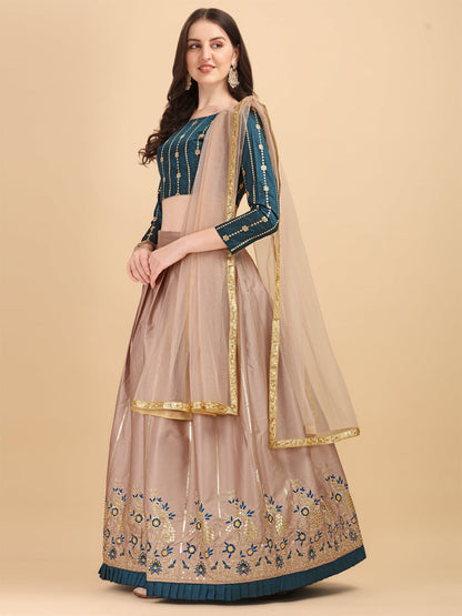 Function Wear Rosy Brown Color Phantom Silk Lehenga Choli