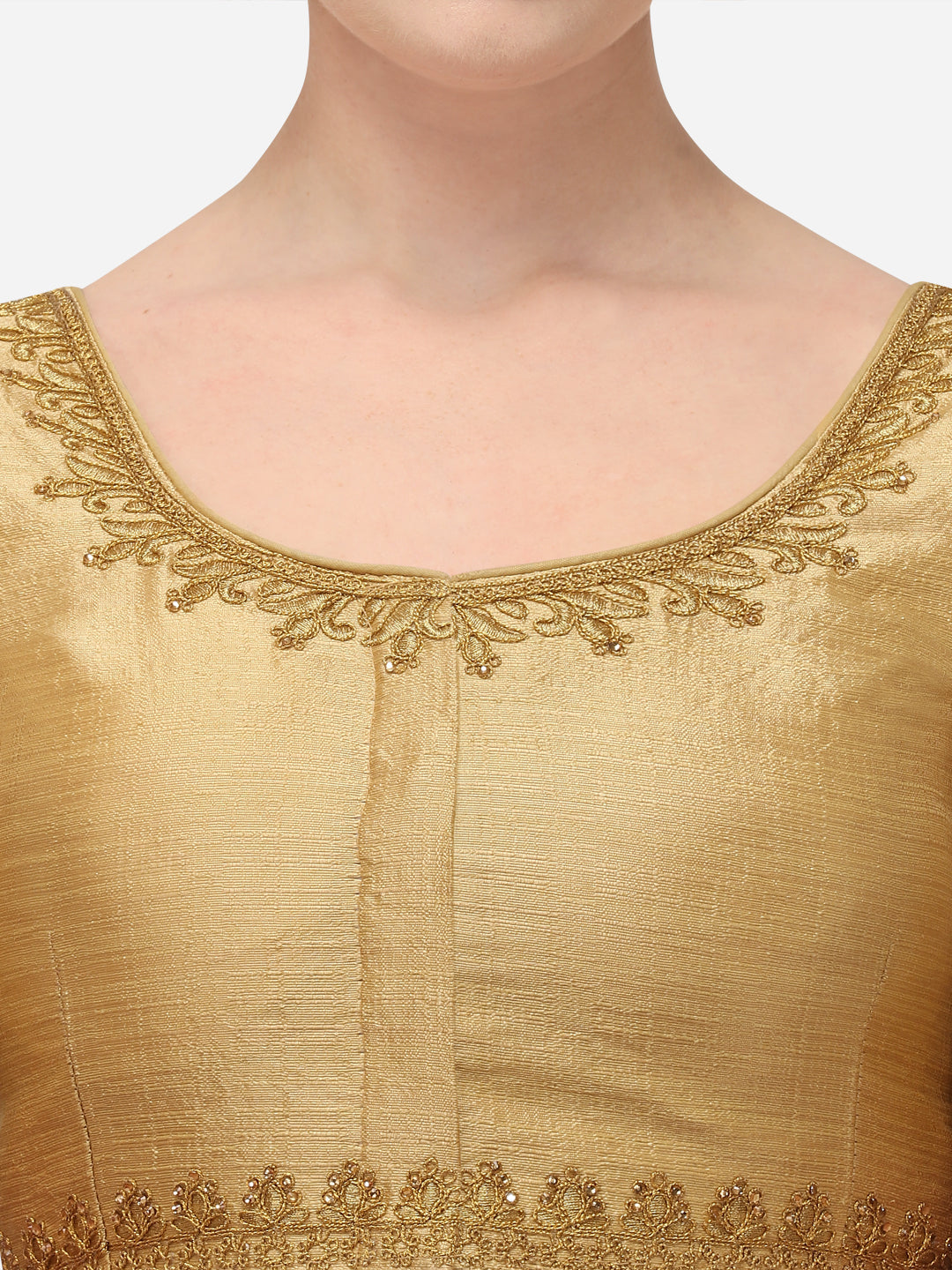 Beige Color Elephent Design Embroidery Work Blouse