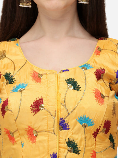 Beautiful Yellow Color Embroidered Sequin Work Blouse