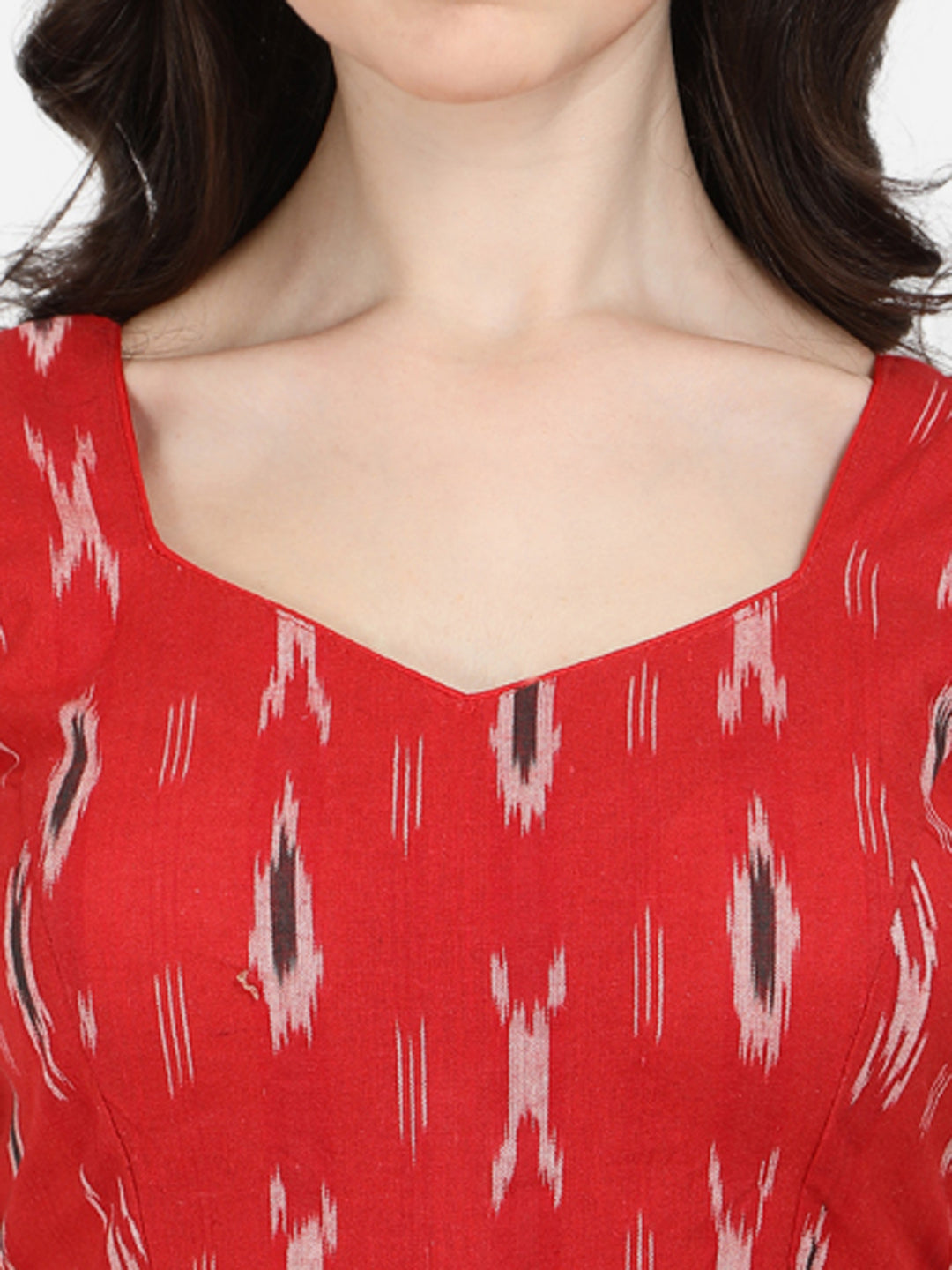 Exclusive Red Color Printed Cotton Readymade Blouse