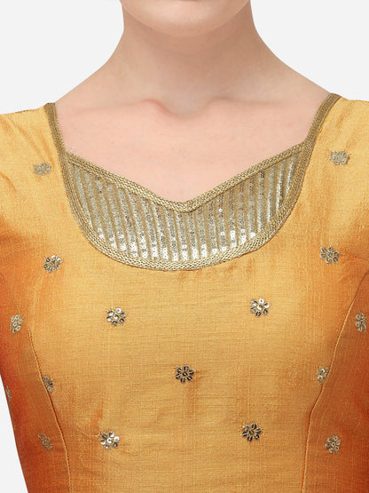 Designer Yellow Color Embroidery Work Silk Blouse