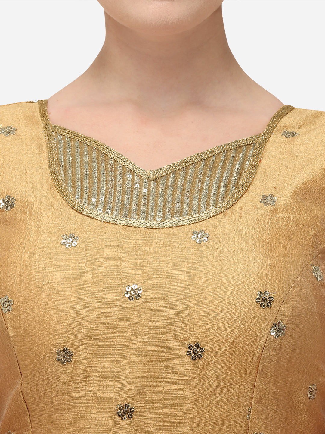 Designer Beige Color Embroidery Work Silk Blouse