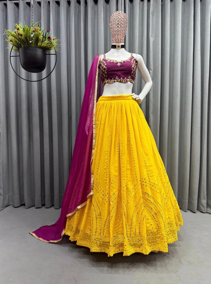 Yellow Color Wedding Designer lehenga choli for Women - sethnik.com