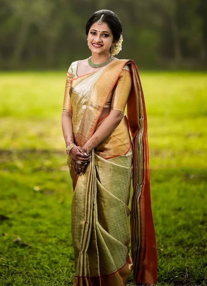 Function Wear Off-white And Red Color Saree