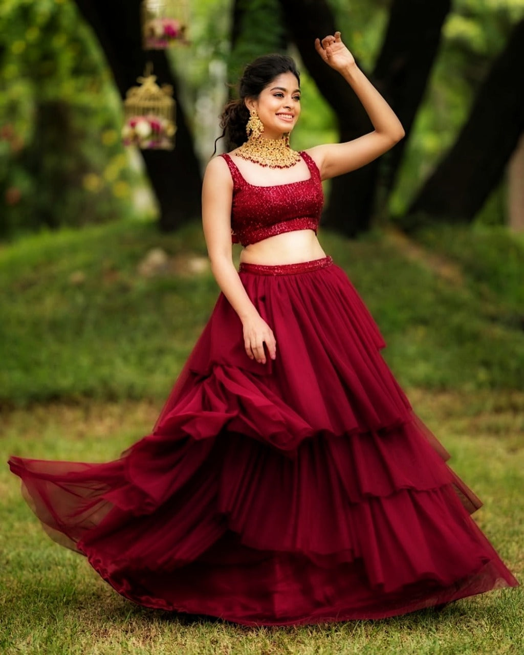 Reception Wear Maroon Color Sequence Work Lehenga Choli