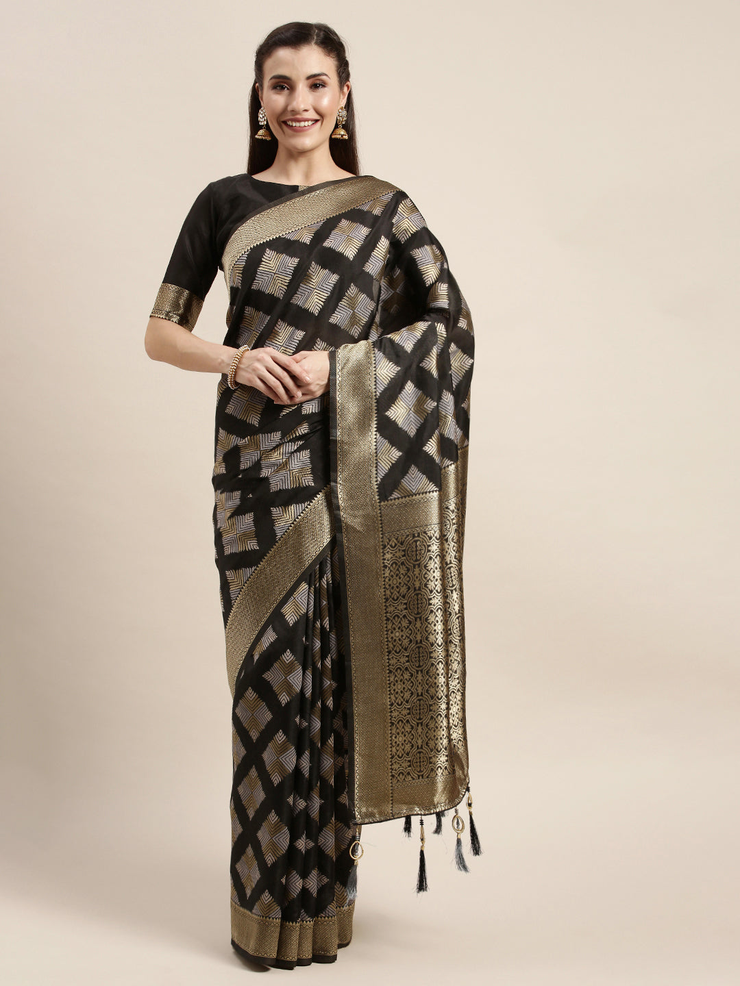 Black Color Designer Banarasi Silk Saree