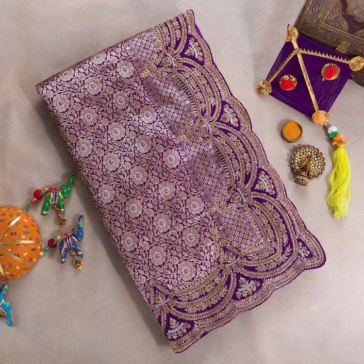 Wonderful Purple Color Gotapatti Work Saree