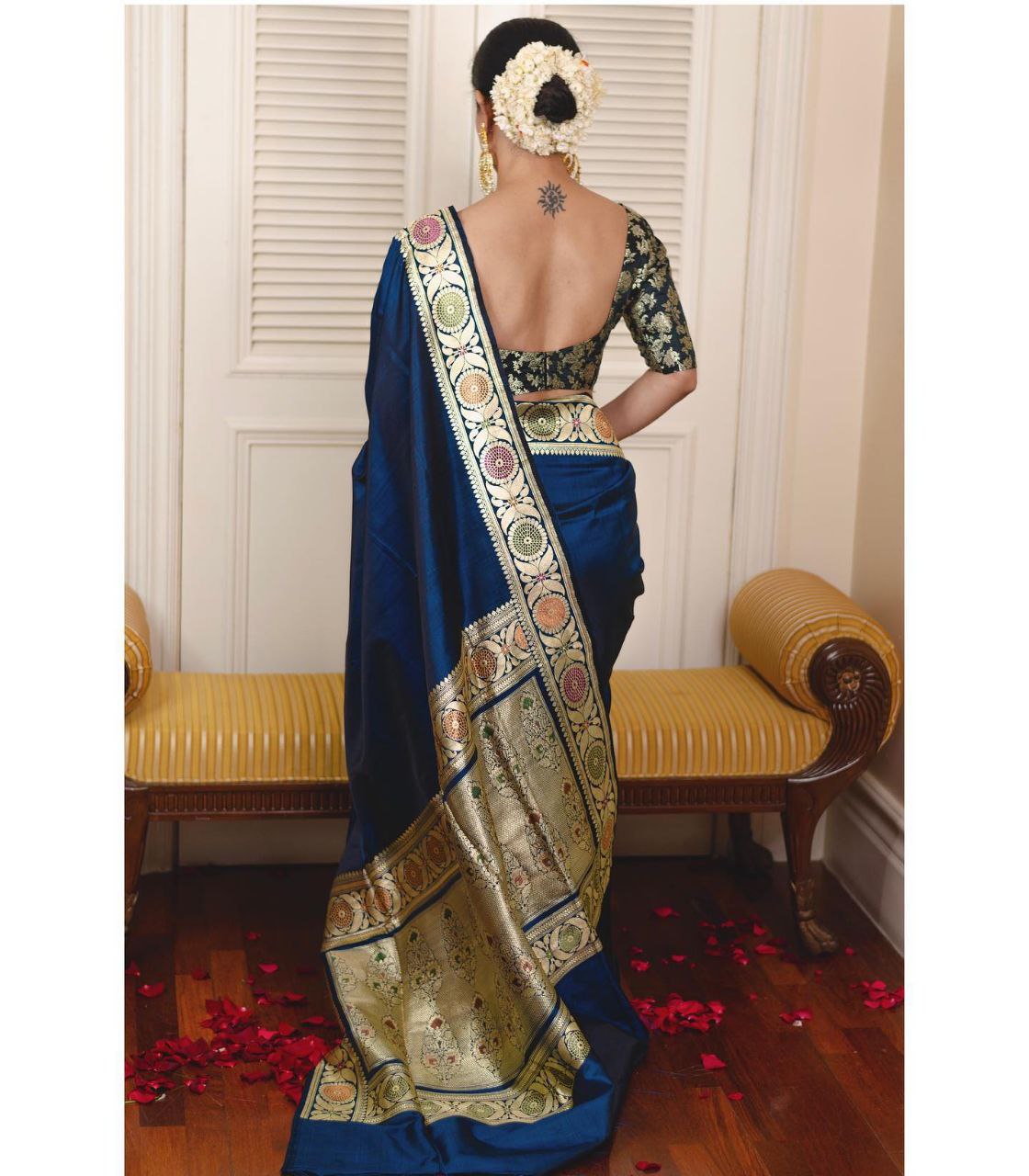 Blue Color Blue Color Jacquard Border Saree