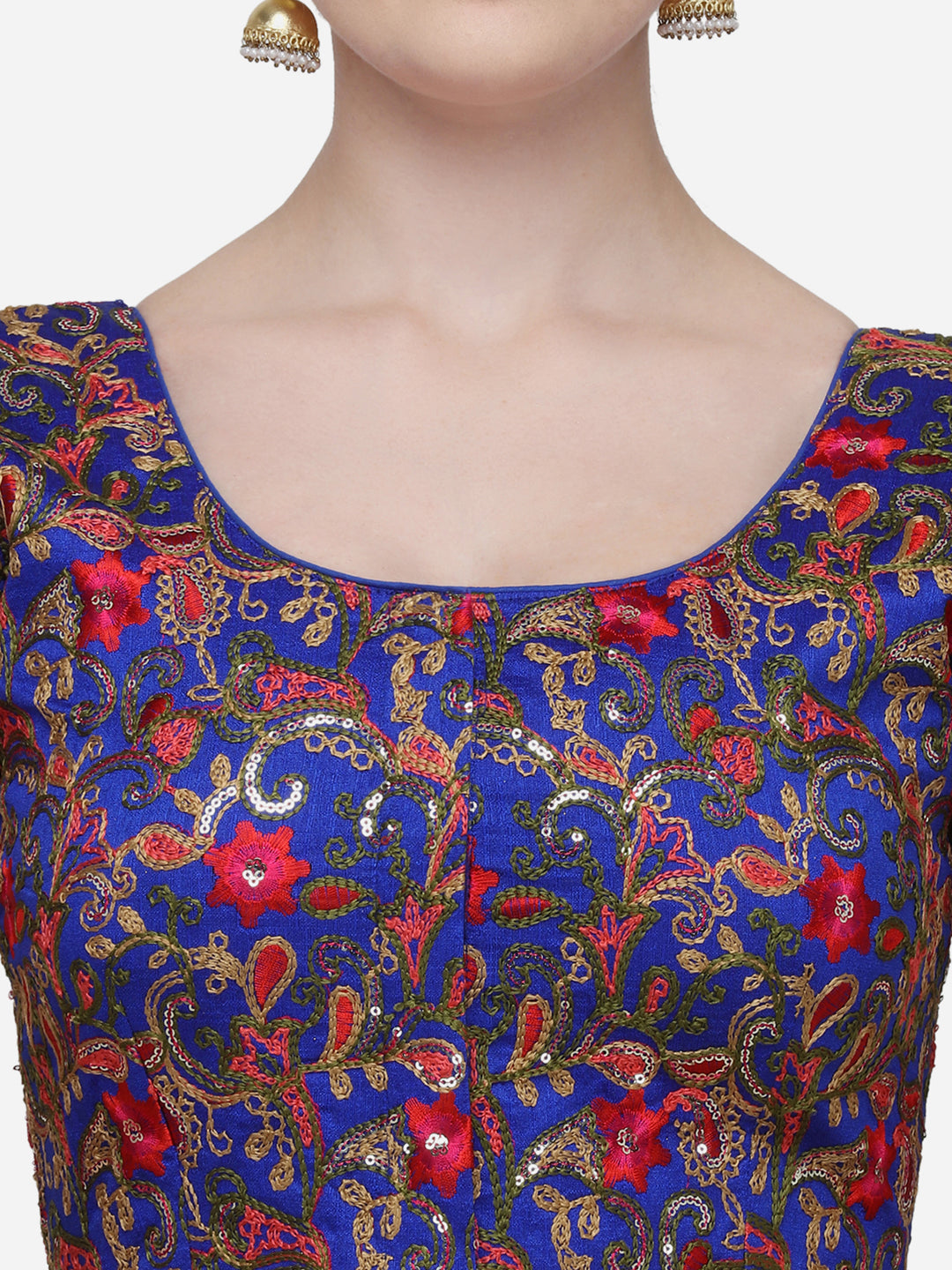 Amazing Blue color Embroidered And Sequines Work Silk Blouse