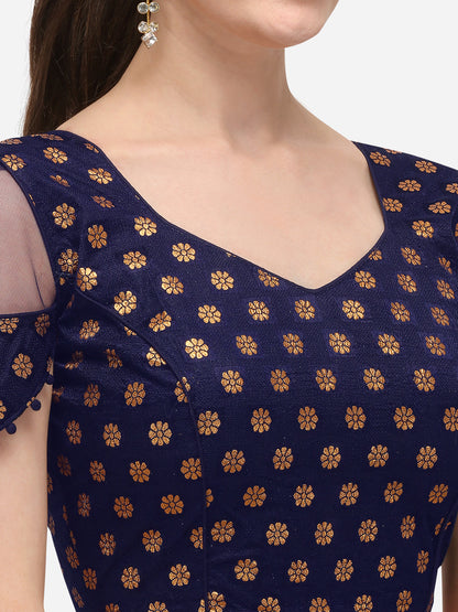 Stylish Navy Blue Color Printed Blouse