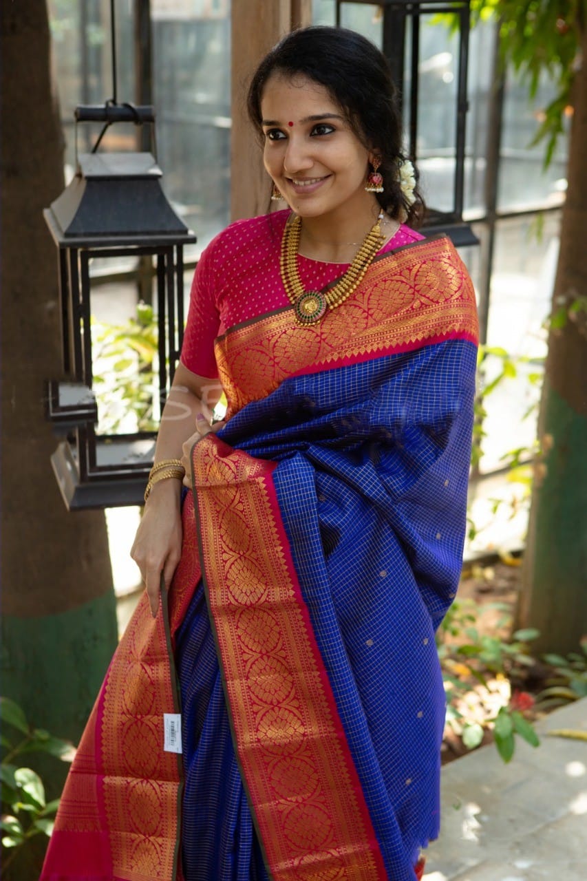 Awesome Blue Color Soft Lichi Silk Saree