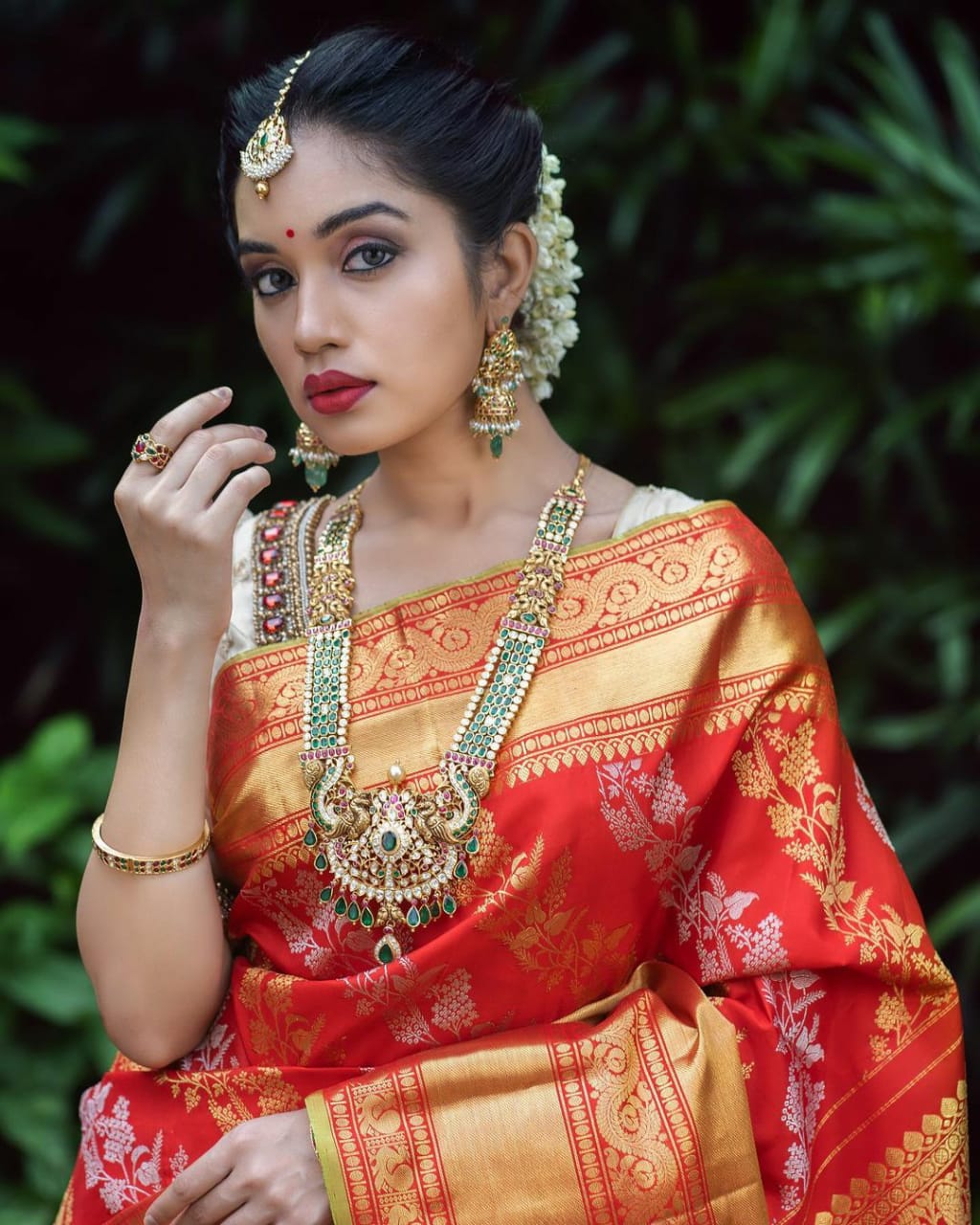 Stunning Red Color Soft Lichi Silk Saree