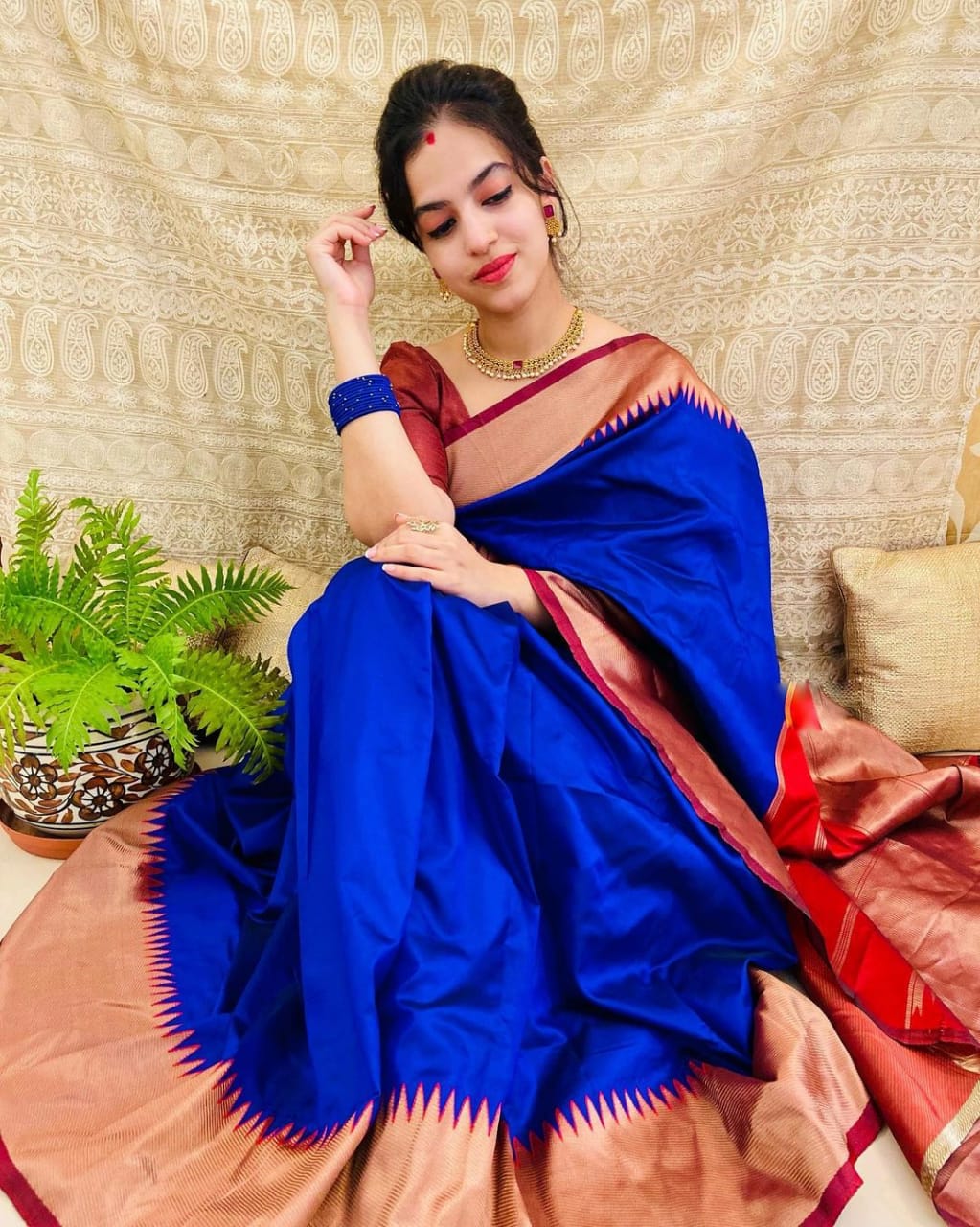 Festive Wear Blue Color Soft Banarasi Silk Saree