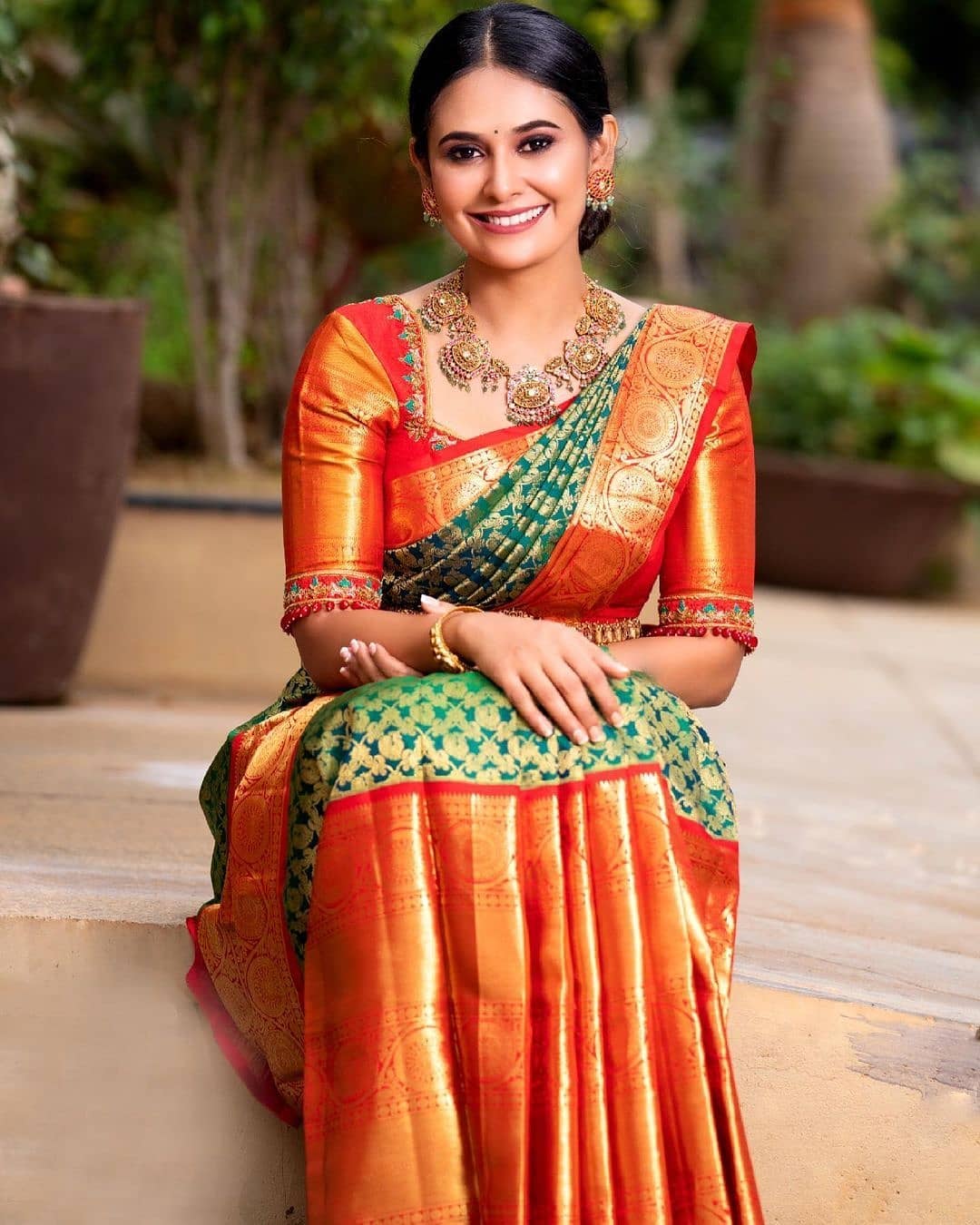 Unique Pattu Saree Blouse Designs-Storyvogue.com | Bridal sarees south  indian, Indian bridal fashion, South indian bride saree