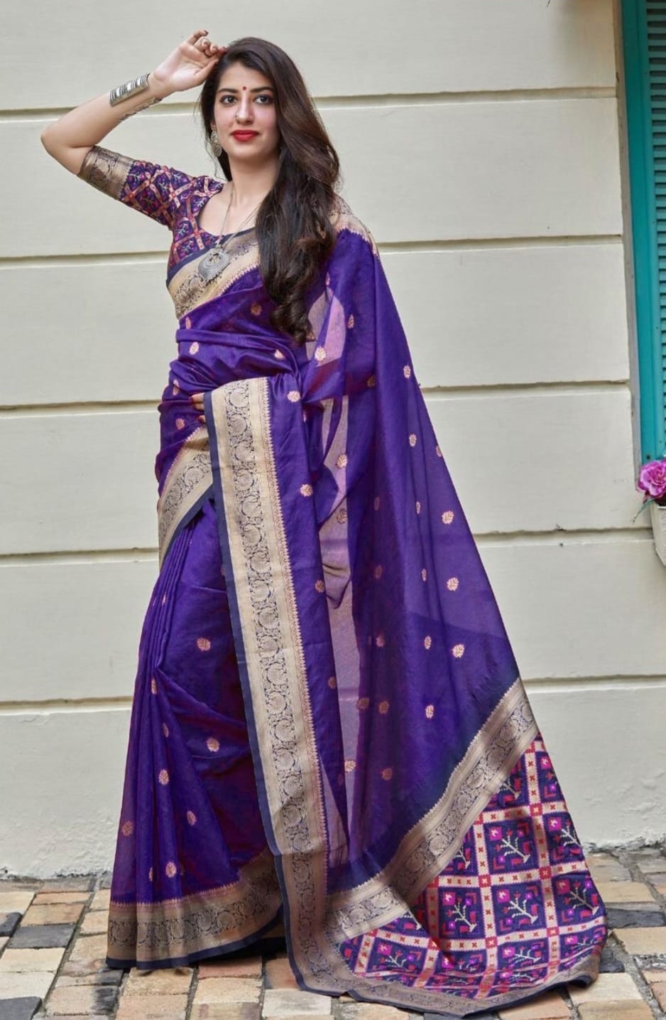 Stylish Purple Color Function Wear Soft Silk Saree