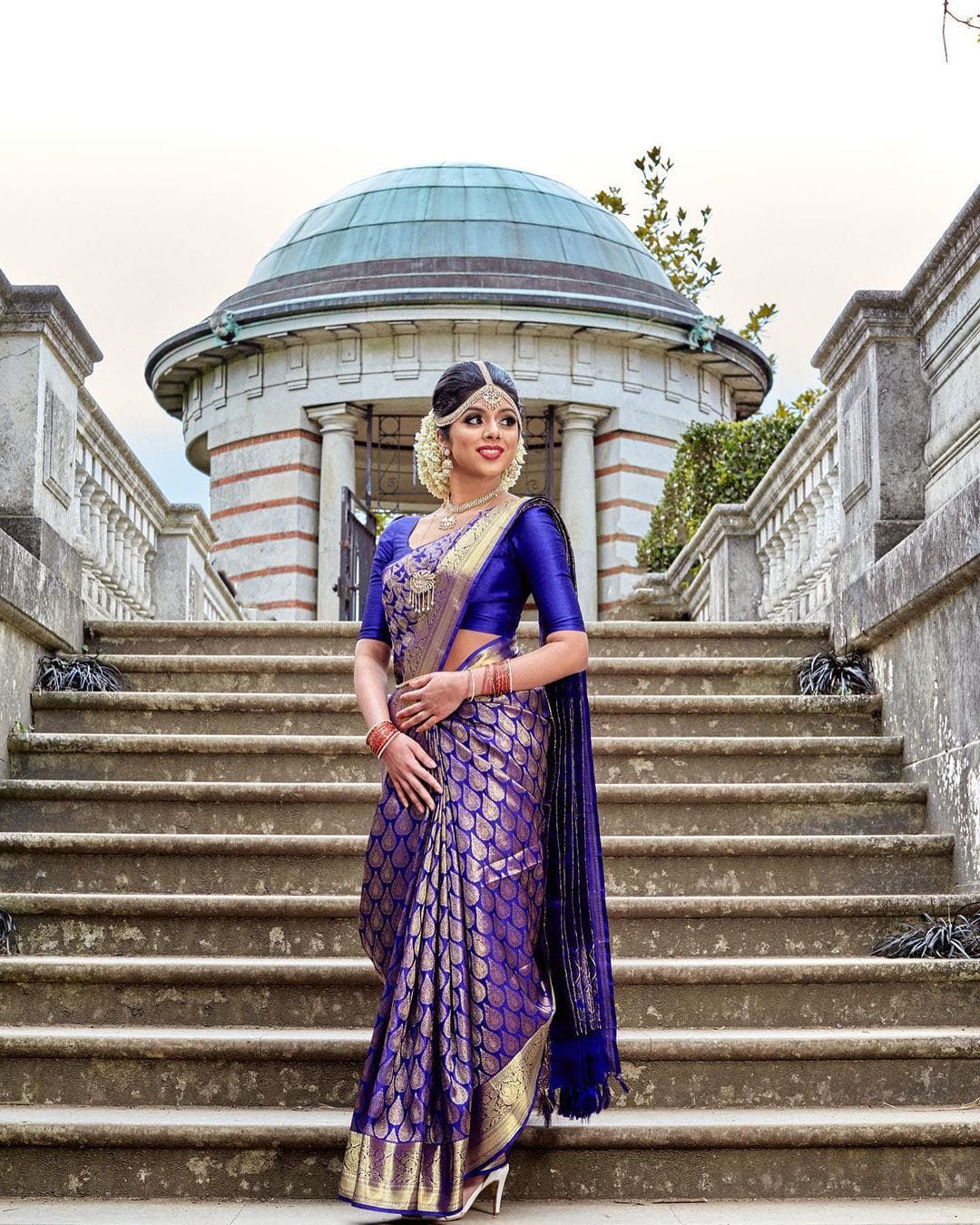 Function Wear Blue Color Banarasi Silk Saree