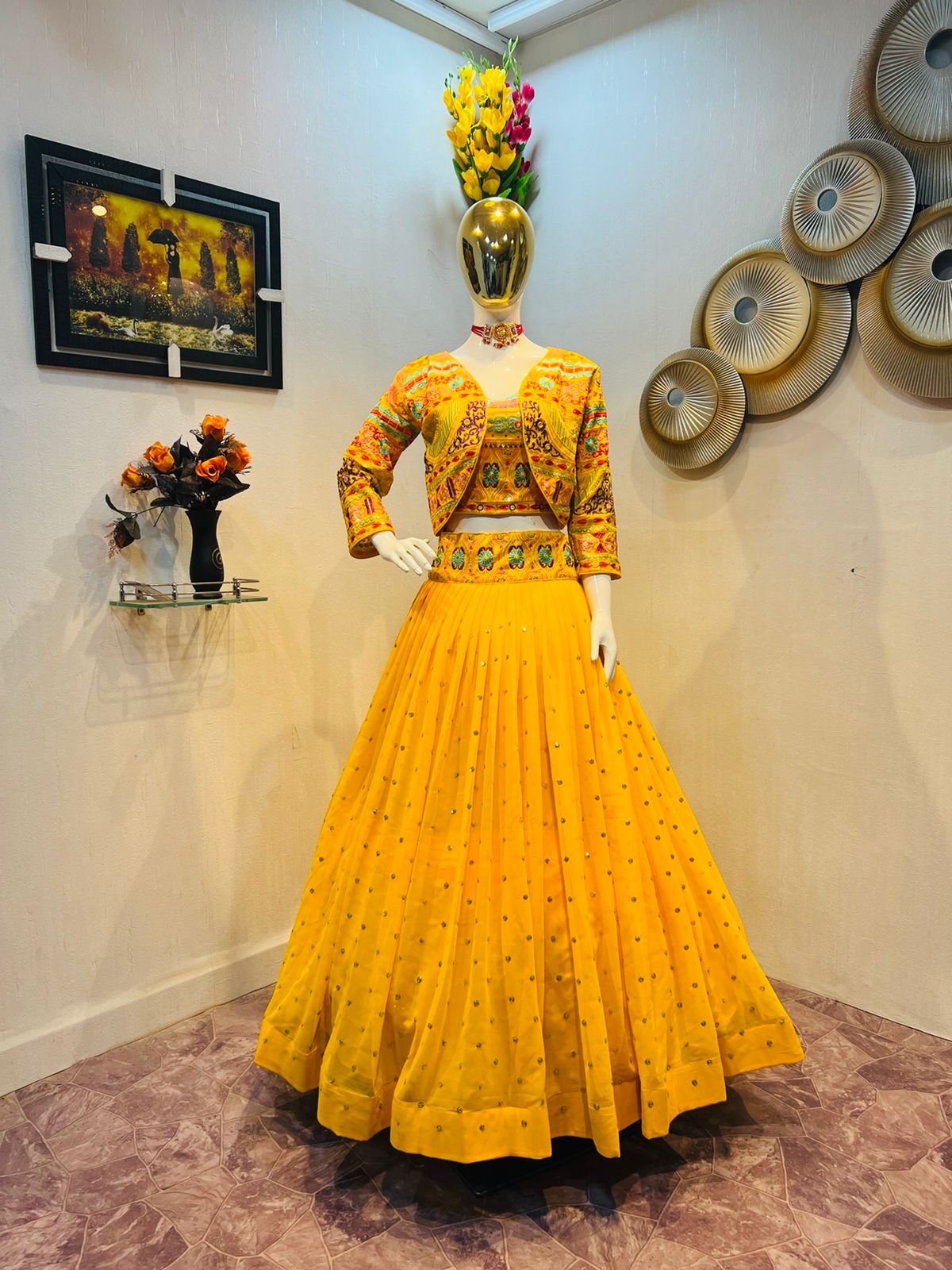 Flattering Yellow Color Sequence Work Function Lehenga Choli