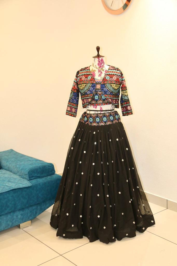 Function Wear Black Color Lehenga Choli With shrug