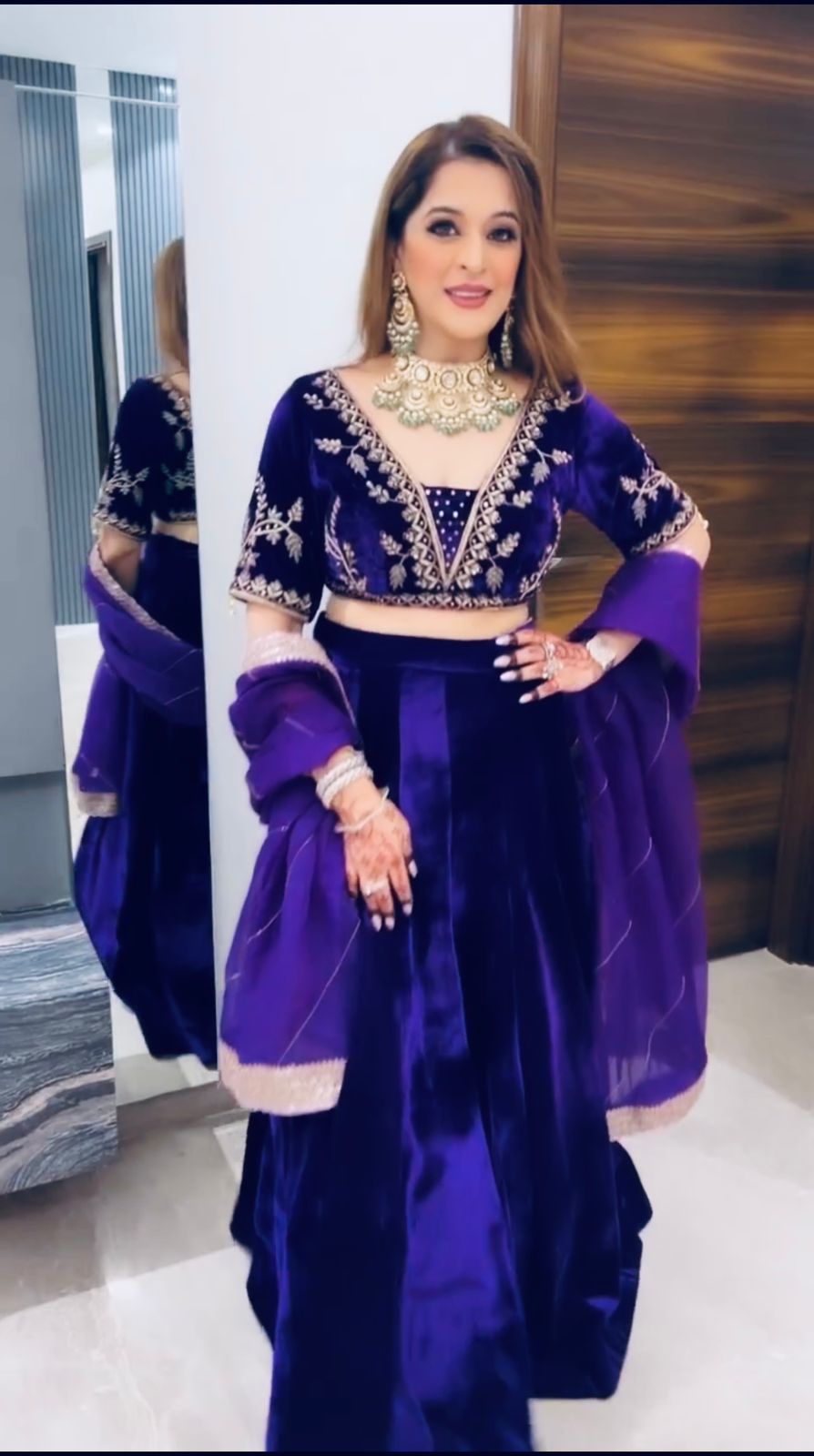 Mesmerizing Purple Color Velvet Sequence Work Lehenga Choli