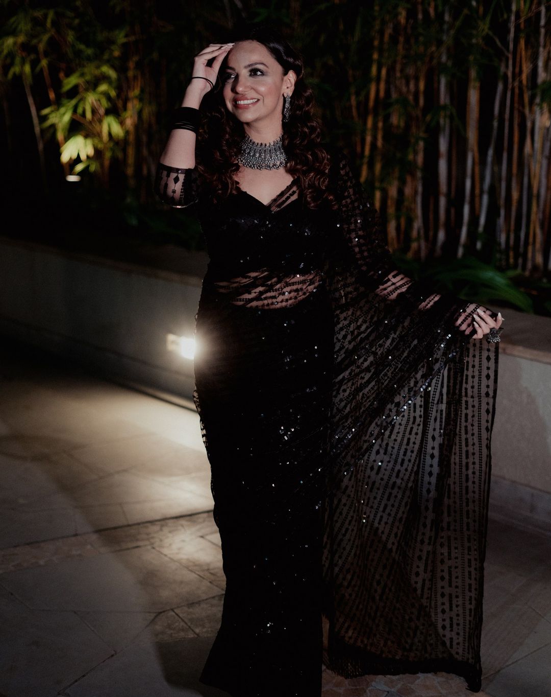 Classic Black Color Sequence Work Saree