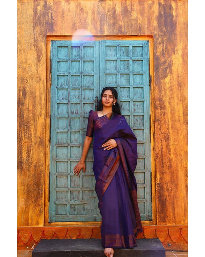 Wonderful Purple Color Banarasi Saree