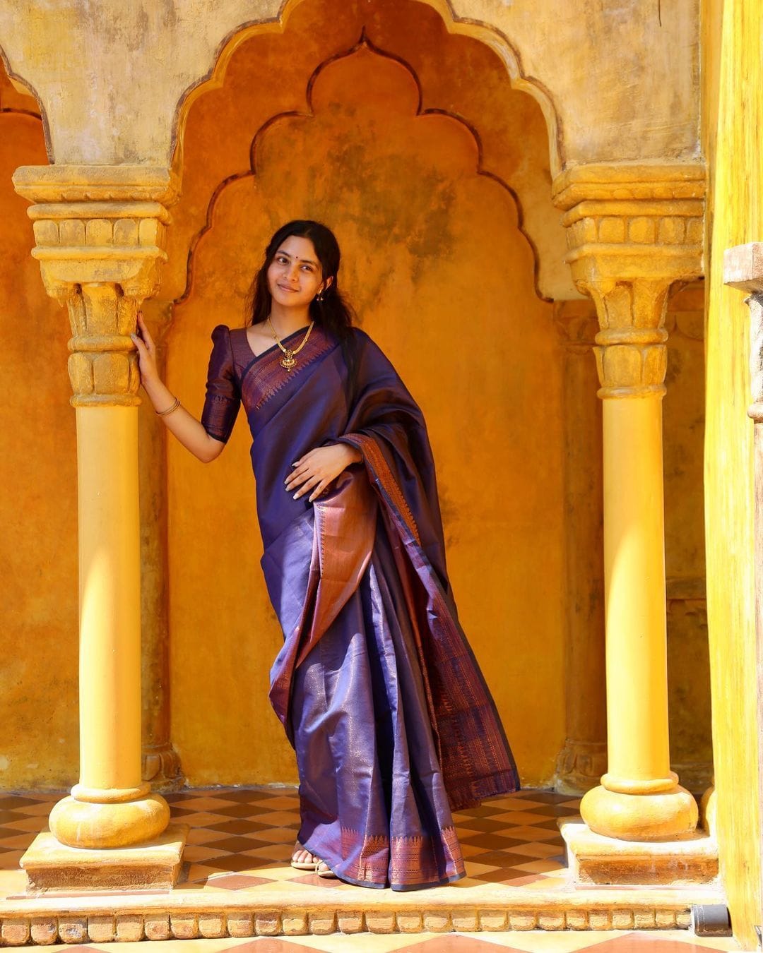 Wonderful Purple Color Banarasi Saree