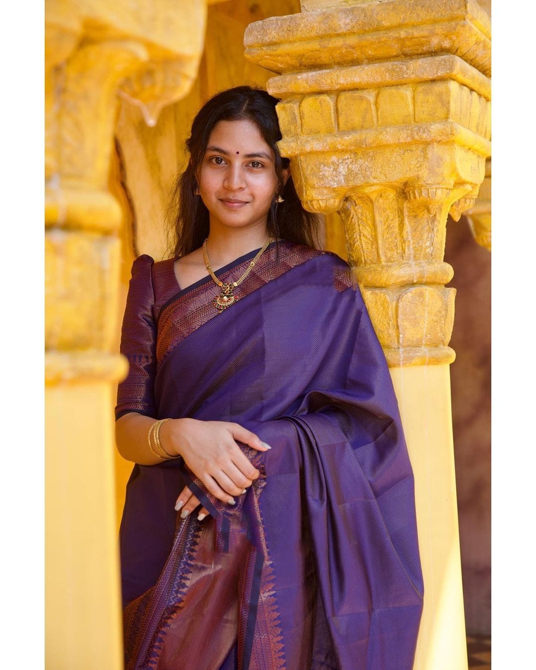 Wonderful Purple Color Banarasi Saree