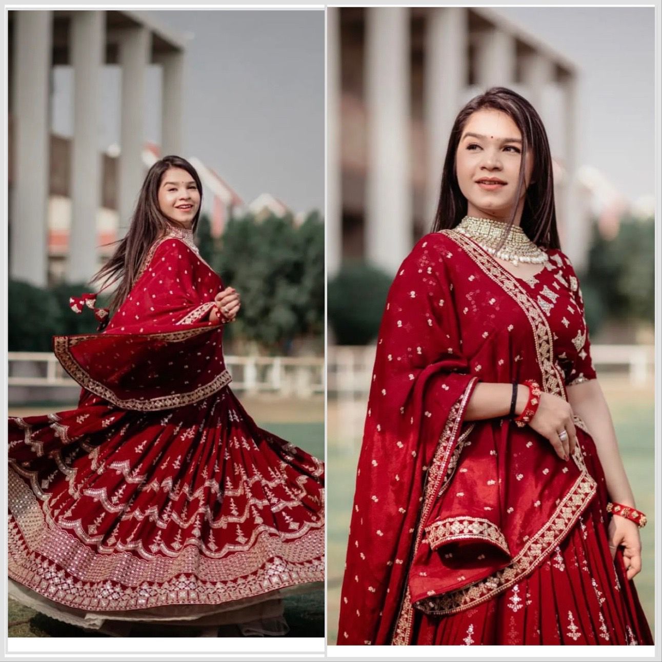 Festive Wear  Red Color Sequence Work Lehenga Choli