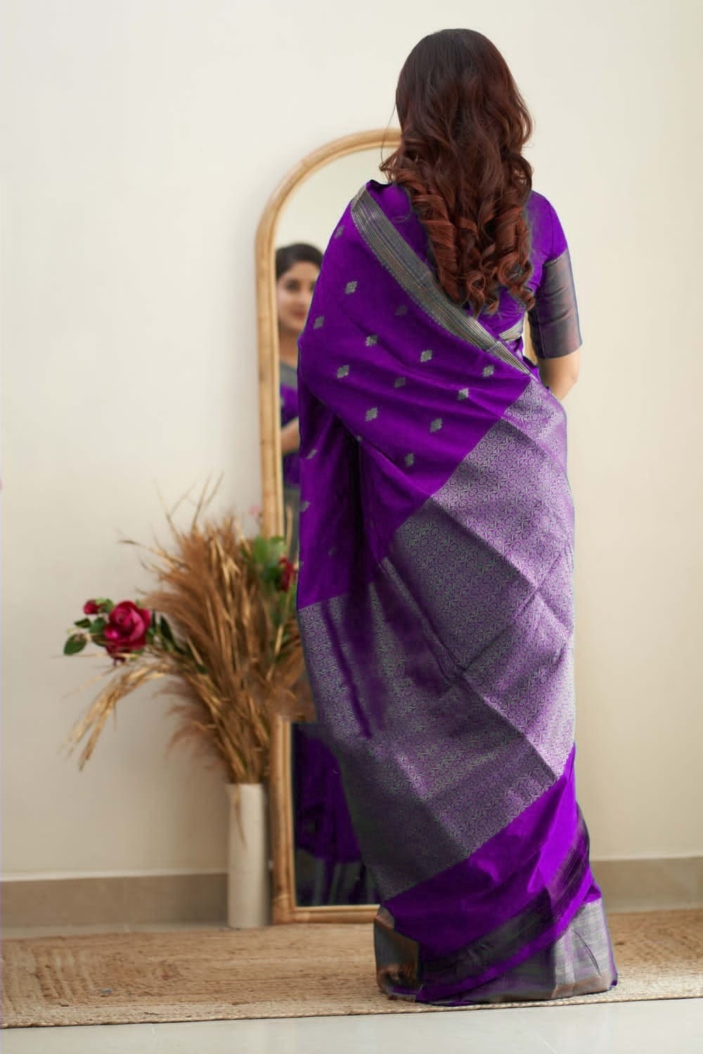 Traditional Wear Purple Color Banarasi Silk Saree