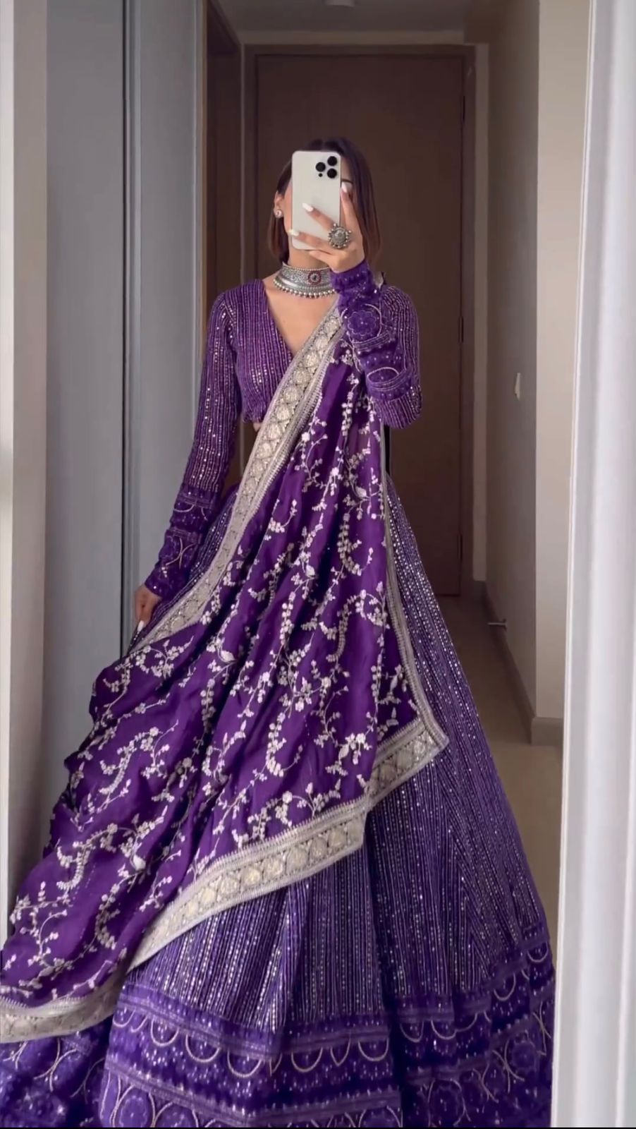 Mesmeric Violet Color Taffeta Silk Designer Sequence Embroidered Work  Wedding Wear Lehenga Choli, शादी का लहंगा - Skyblue Fashion, Surat | ID:  27466977897