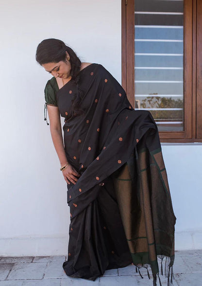 Latest Banarasi Soft Silk Black Color Saree