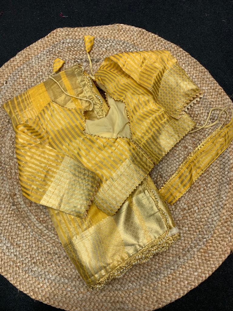 Cotton Silk Yellow Color Festive Wear Saree