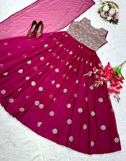 Occasion wear Pink Color Sequence Work Gown