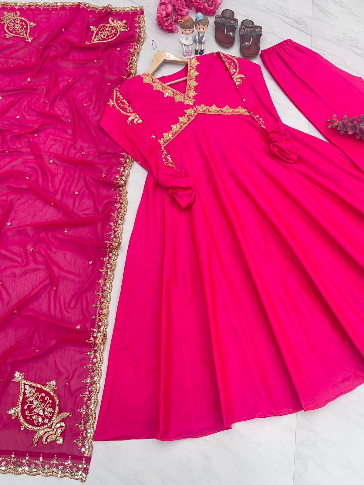 Hina Khan Wear Pink Color Anarkali Gown