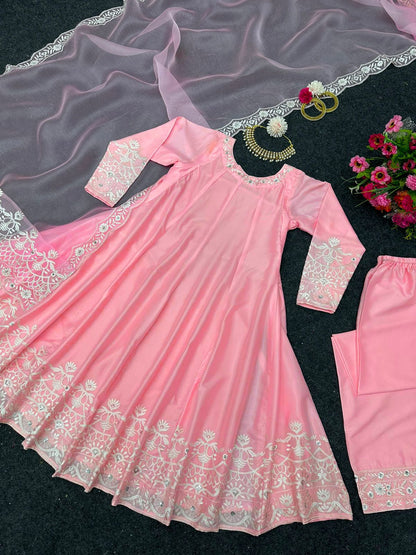 Bollywood Style Light Pink Color Shining Palazzo Set