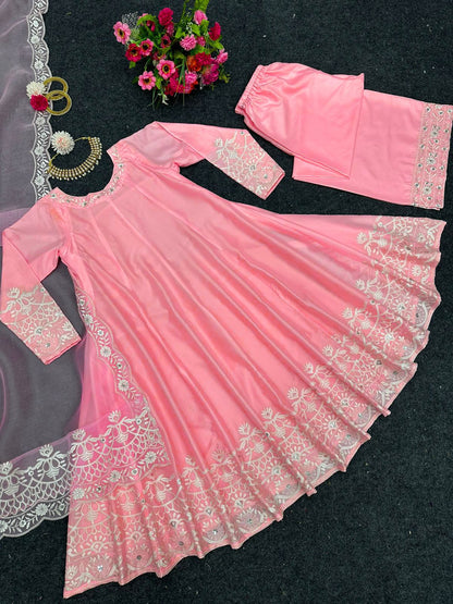 Bollywood Style Light Pink Color Shining Palazzo Set