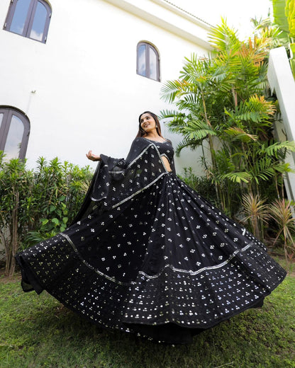 Glamourous Black Color Function Wear Lehenga Choli